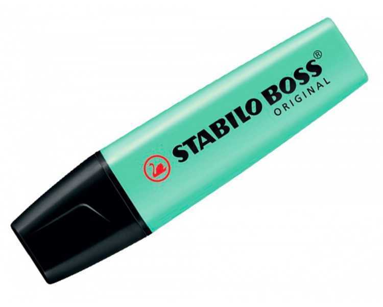 Rotulador stabilo boss pastel fluorescente 70 pizca de menta