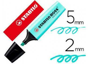 Rotulador stabilo boss pastel fluorescente 70 toque de turquesa