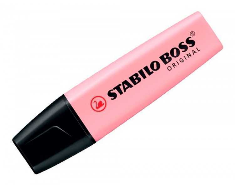 Rotulador stabilo boss pastel fluorescente 70 rubor rosa