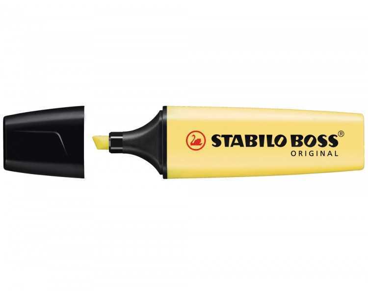 Rotulador stabilo boss pastel fluorescente 70 amarillo cremoso