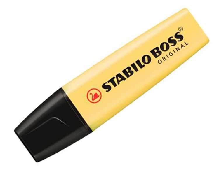 Rotulador stabilo boss pastel fluorescente 70 amarillo cremoso