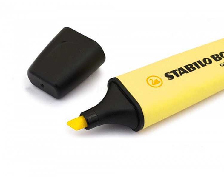 Rotulador stabilo boss pastel fluorescente 70 amarillo cremoso