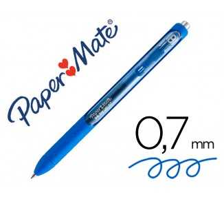 Boligrafo paper mate inkjoy retractil gel pen 0,7mm azul punta de bola trazo 0.35mm