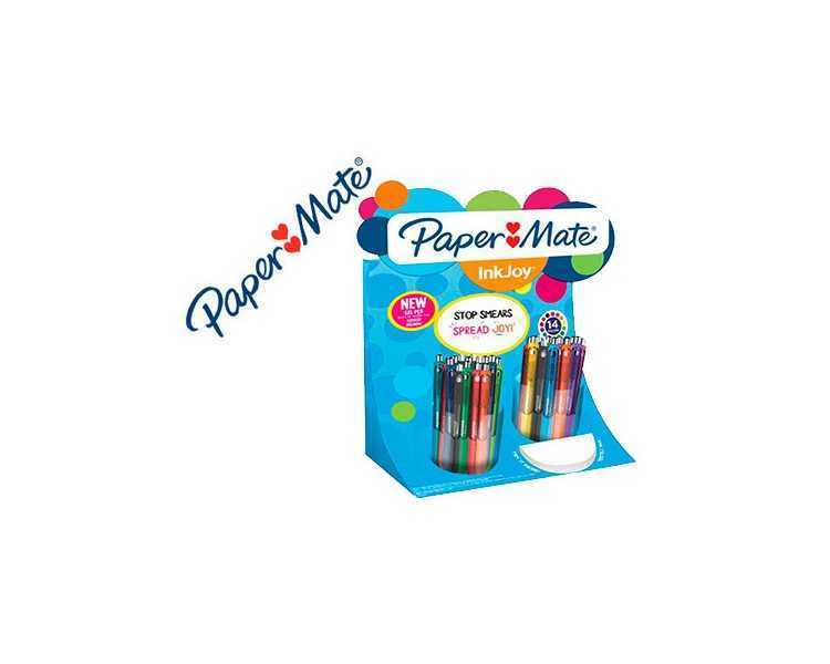 Boligrafo paper mate inkjoy retractil gel pen trazo 0,7 mm expositor de 60 unidades colores surtidos