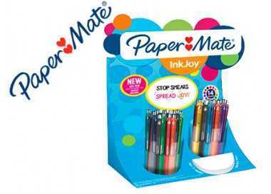 Boligrafo paper mate inkjoy retractil gel pen trazo 0,7 mm expositor de 60 unidades colores surtidos