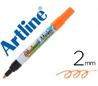Rotulador artline glass marker especial cristal borrable en seco o humedo color naranja fluor