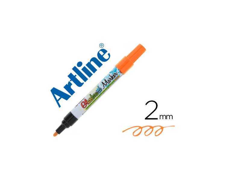 Rotulador artline glass marker especial cristal borrable en seco o humedo color naranja fluor