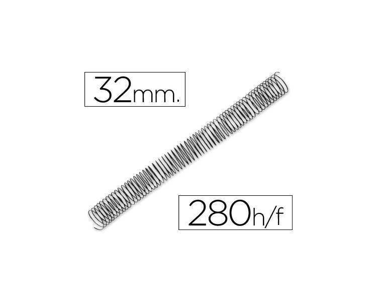 Espiral metalico q-connect 64 5:1 32mm 1,2mm caja de 50 unidades