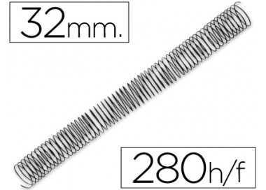 Espiral metalico q-connect 64 5:1 32mm 1,2mm caja de 50 unidades