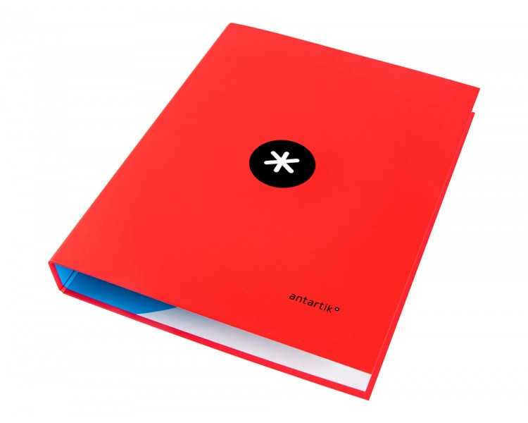 Carpeta antartik a4 forrada 4 anillas 25 mm redondas color rojo