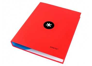 Carpeta antartik a4 forrada 4 anillas 25 mm redondas color rojo