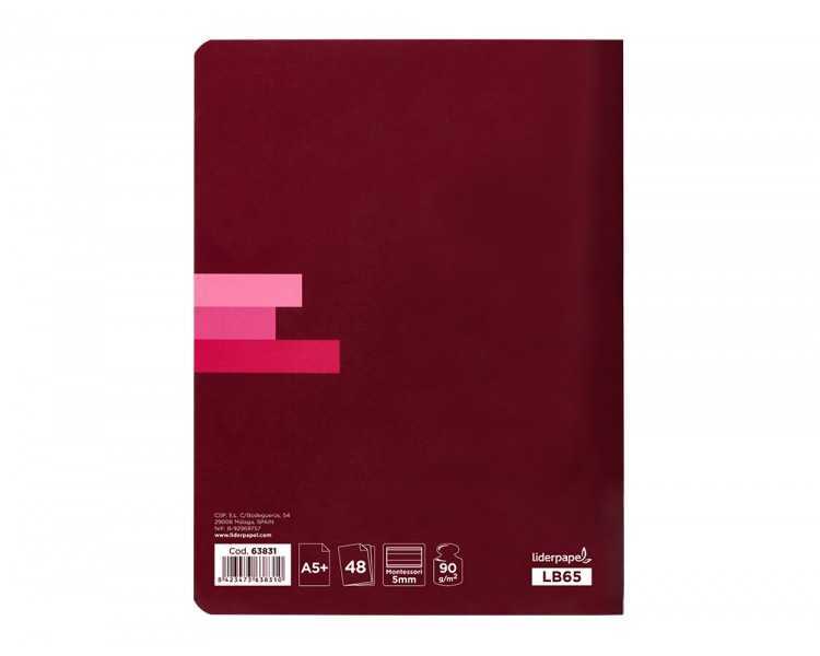 Libreta liderpapel scriptus a5 plus 48 hojas 90g/m2 rayado montessori 5mm con margen colores surtidos