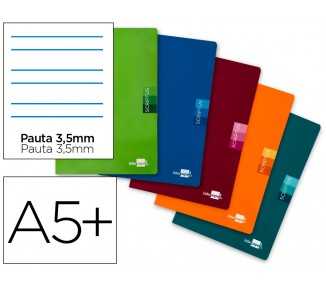 Libreta liderpapel scriptus a5 plus 48 hojas 90g/m2 rayado montessori 3,5mm con margen colores surtidos