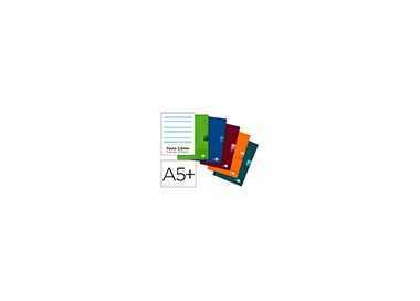 Libreta liderpapel scriptus a5 plus 48 hojas 90g/m2 rayado montessori 3,5mm con margen colores surtidos