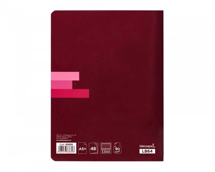 Libreta liderpapel scriptus a5 plus 48 hojas 90g/m2 rayado montessori 3,5mm con margen colores surtidos