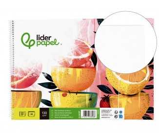 Bloc dibujo liderpapel artistico espiral 230x325mm 20 hojas 130g/m2 sin recuadro sin microperforado