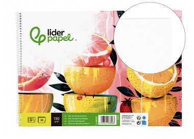 Bloc dibujo liderpapel artistico espiral 230x325mm 20 hojas 130g/m2 sin recuadro sin microperforado