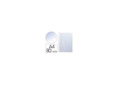 Funda multitaladro q-connect din a4 80 mc cristal caja de 100 unidades