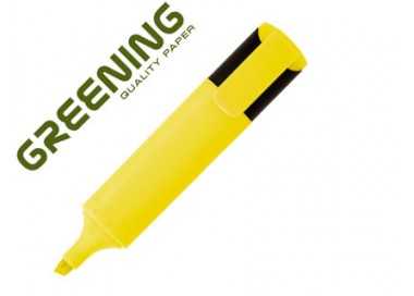 Rotulador greening fluorescente punta biselada amarillo