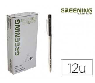 Boligrafo greening negro retractil