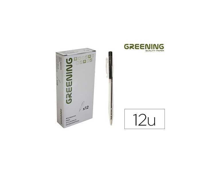 Boligrafo greening negro retractil