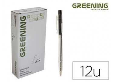 Boligrafo greening negro retractil
