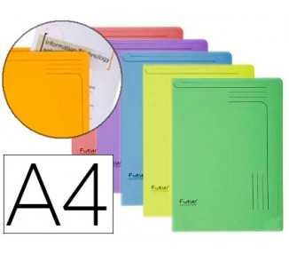 Carpeta dossier uñero cartulina exacompta din a4 290 gr paquete de 5 unidades colores surtidos