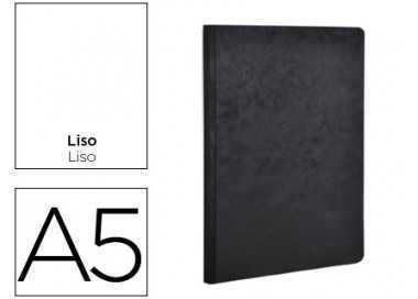 Libreta age-bag tapa cartulina lomo cosido liso 96 hojas color negro 148x210 mm