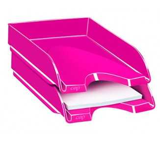 Bandeja sobremesa cep plastico rosa 257x348x66 mm