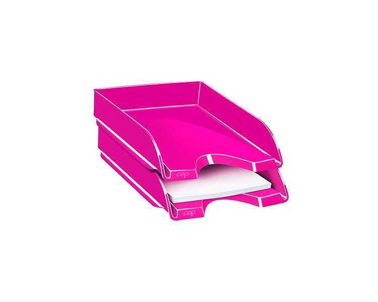 Bandeja sobremesa cep plastico rosa 257x348x66 mm