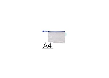 Bolsa multiusos tarifold pvc din a4 apertura superior con cremallera portaboligrafo y correa azul Bolsa multiusos tarifold pvc din a4 apertura superior con cremallera portaboligrafo y correa azul
