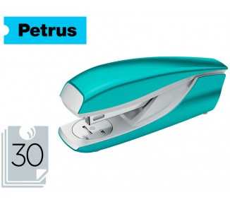 Grapadora petrus mod 635 petrus wow turquesa metalizada capacidad 30 hojas