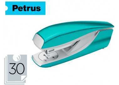 Grapadora petrus mod 635 petrus wow turquesa metalizada capacidad 30 hojas