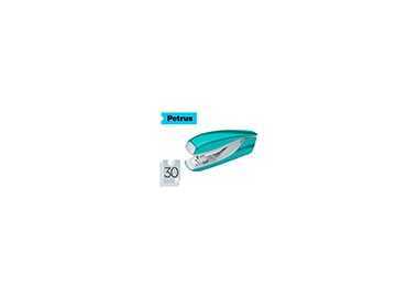 Grapadora petrus mod 635 petrus wow turquesa metalizada capacidad 30 hojas