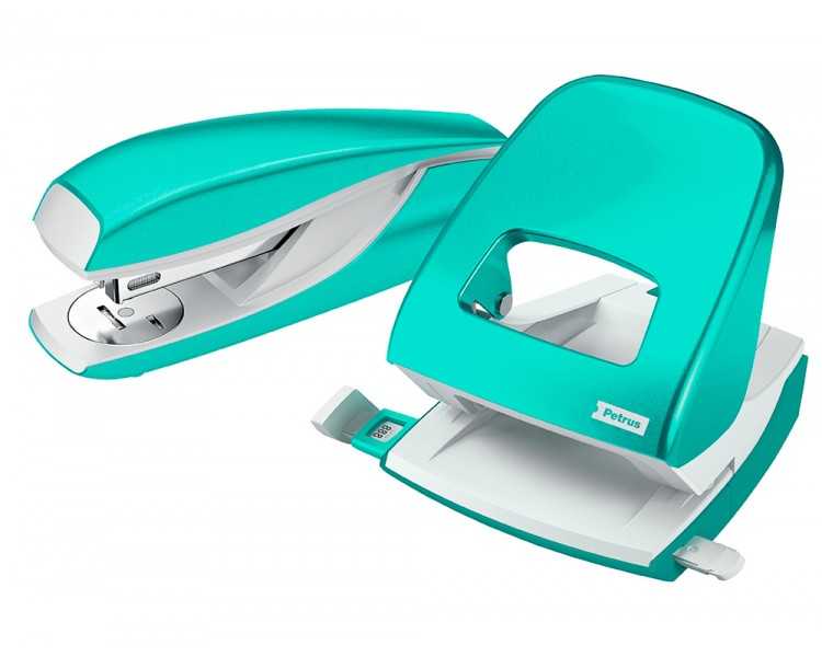 Grapadora petrus mod 635 petrus wow turquesa metalizada capacidad 30 hojas