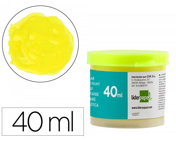 Tempera liderpapel escolar 40 ml amarillo limon