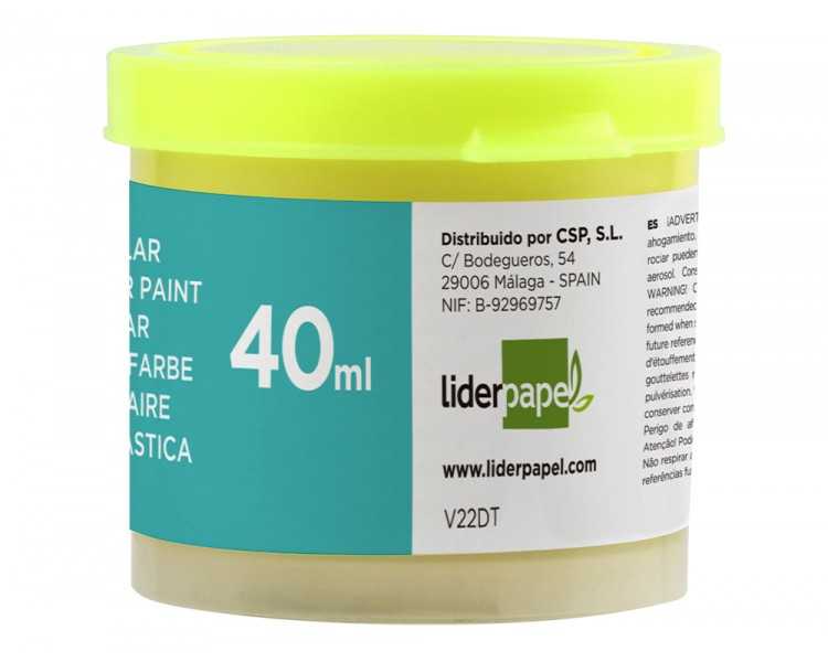Tempera liderpapel escolar 40 ml amarillo limon