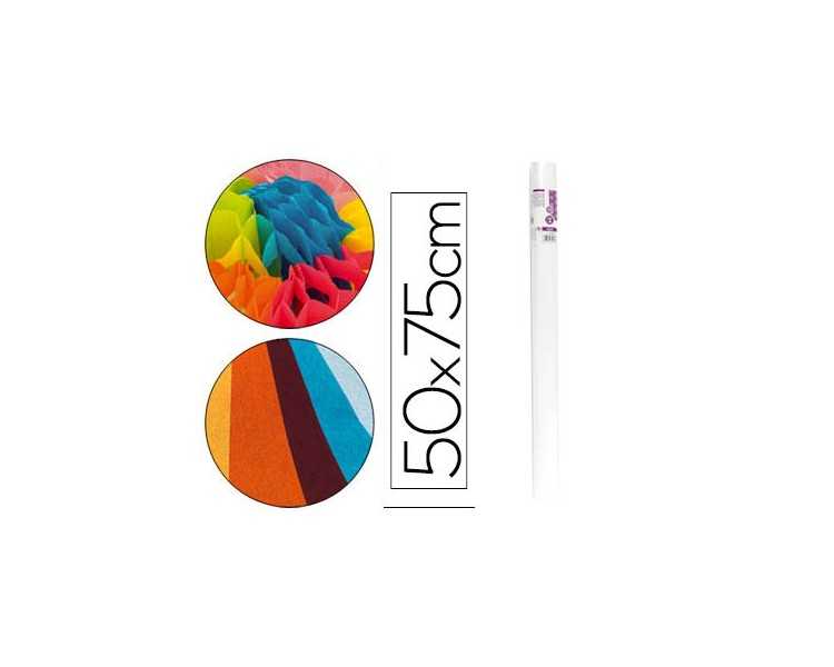 Papel seda liderpapel blanco 17g/m2 rollo de 24 hojas 50x75cm