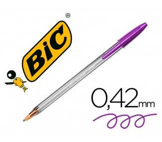 Boligrafo bic cristal fun morado punta 1,6 mm