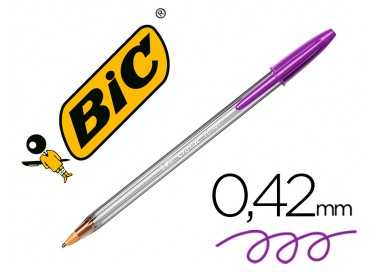 Boligrafo bic cristal fun morado punta 1,6 mm