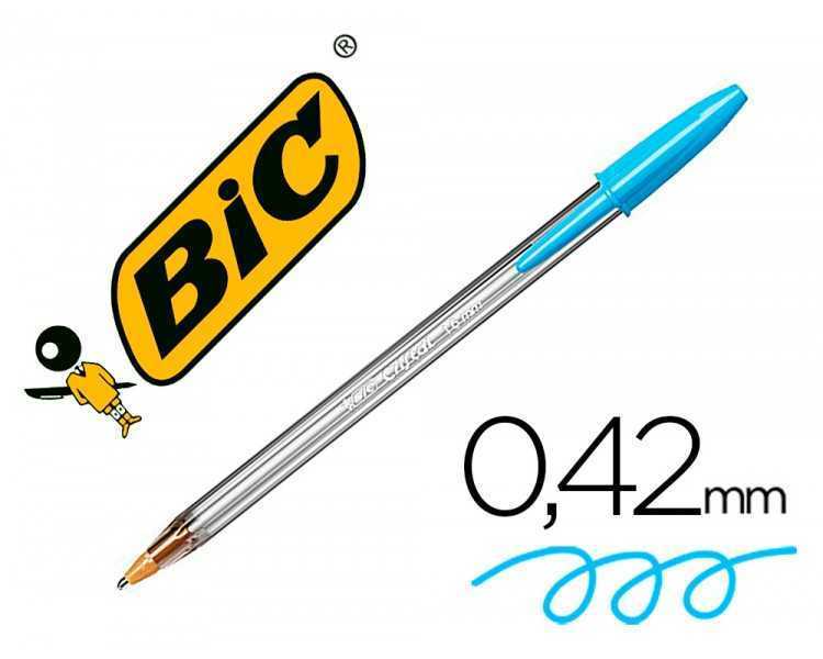 Boligrafo bic cristal fun turquesa punta 1,6 mm
