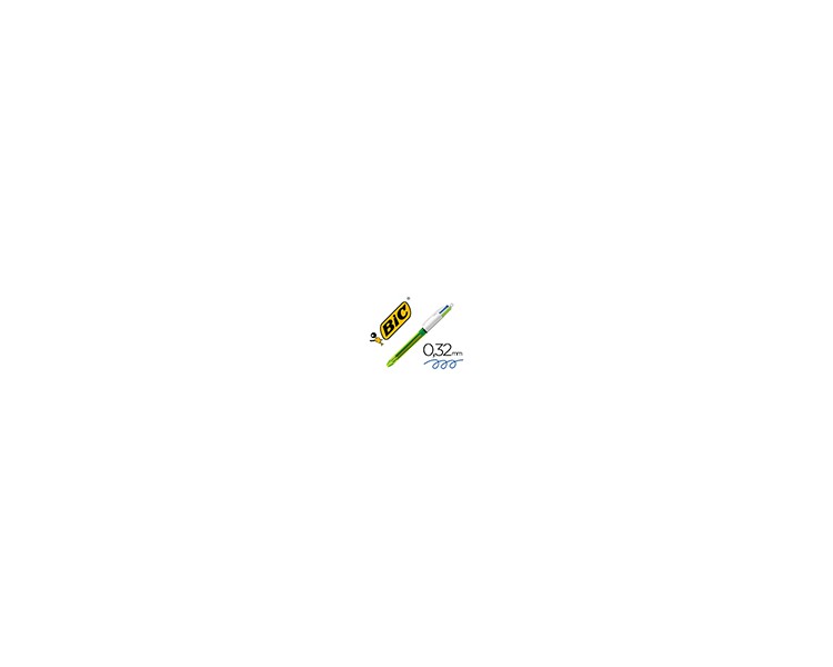 Boligrafo bic cuatro colores azul / negro / rojo / amarillo fluor punta media 1 mm