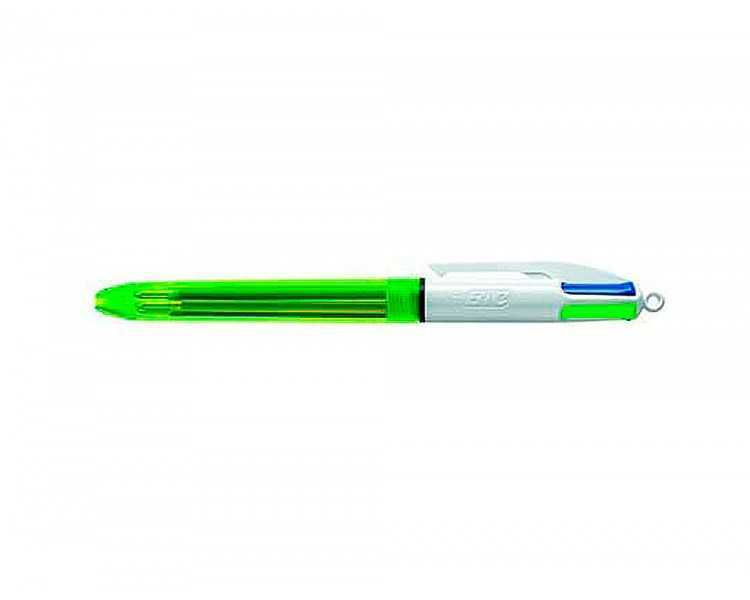 Boligrafo bic cuatro colores azul / negro / rojo / amarillo fluor punta media 1 mm