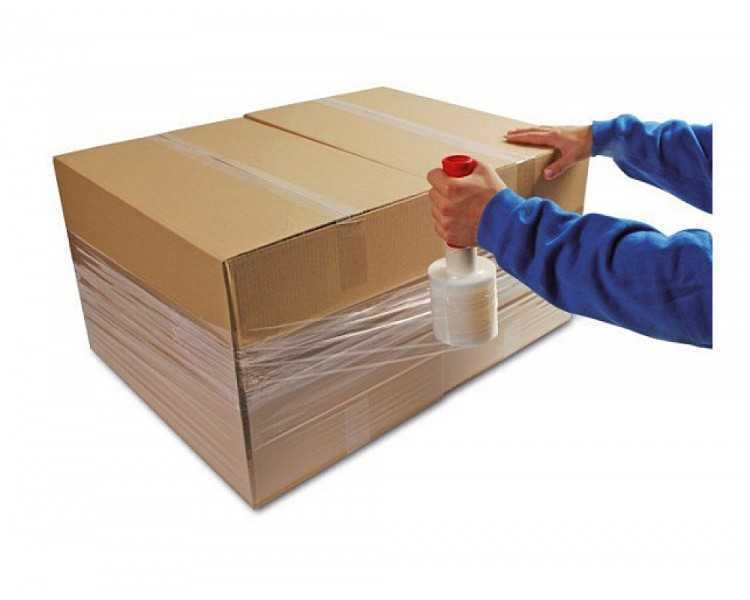 Film extensible manual ancho 100 mm largo 150 mt espesor 23 micras transparente