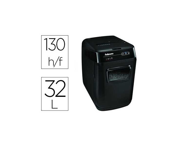 Destructora de documentos fellowes automax 150c capacidad de corte 150 hojas clips grapas tarjetas y cd 32l