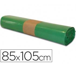 Bolsa basura industrial verde 85x105cm galga 110 rollo de 10 unidades
