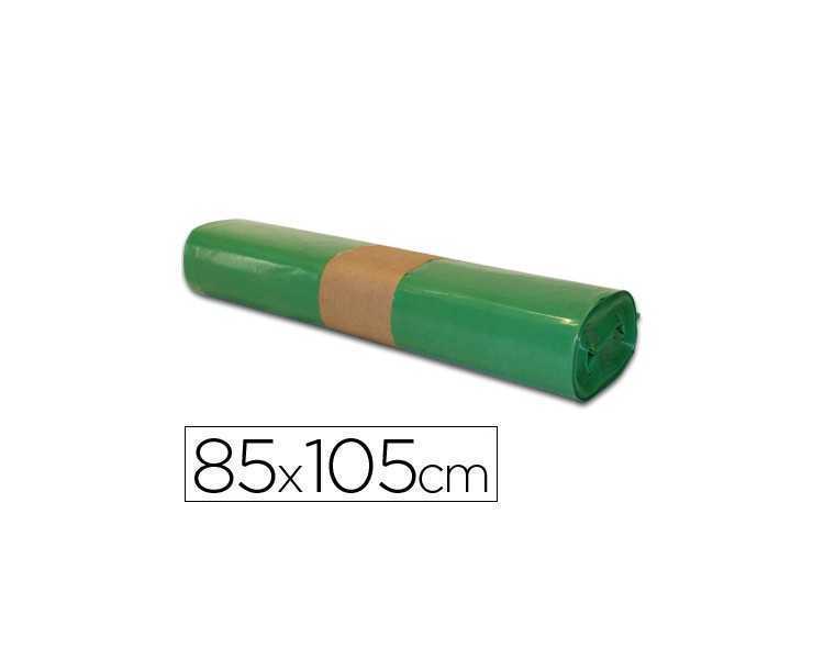 Bolsa basura industrial verde 85x105cm galga 110 rollo de 10 unidades