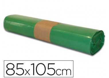 Bolsa basura industrial verde 85x105cm galga 110 rollo de 10 unidades