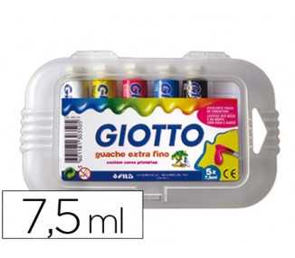 Tempera giotto 7,5 ml estuche 5 colores surtidos