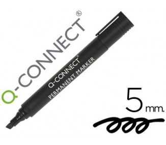 Rotulador q-connect marcador permanente negro punta biselada 5.0 mm